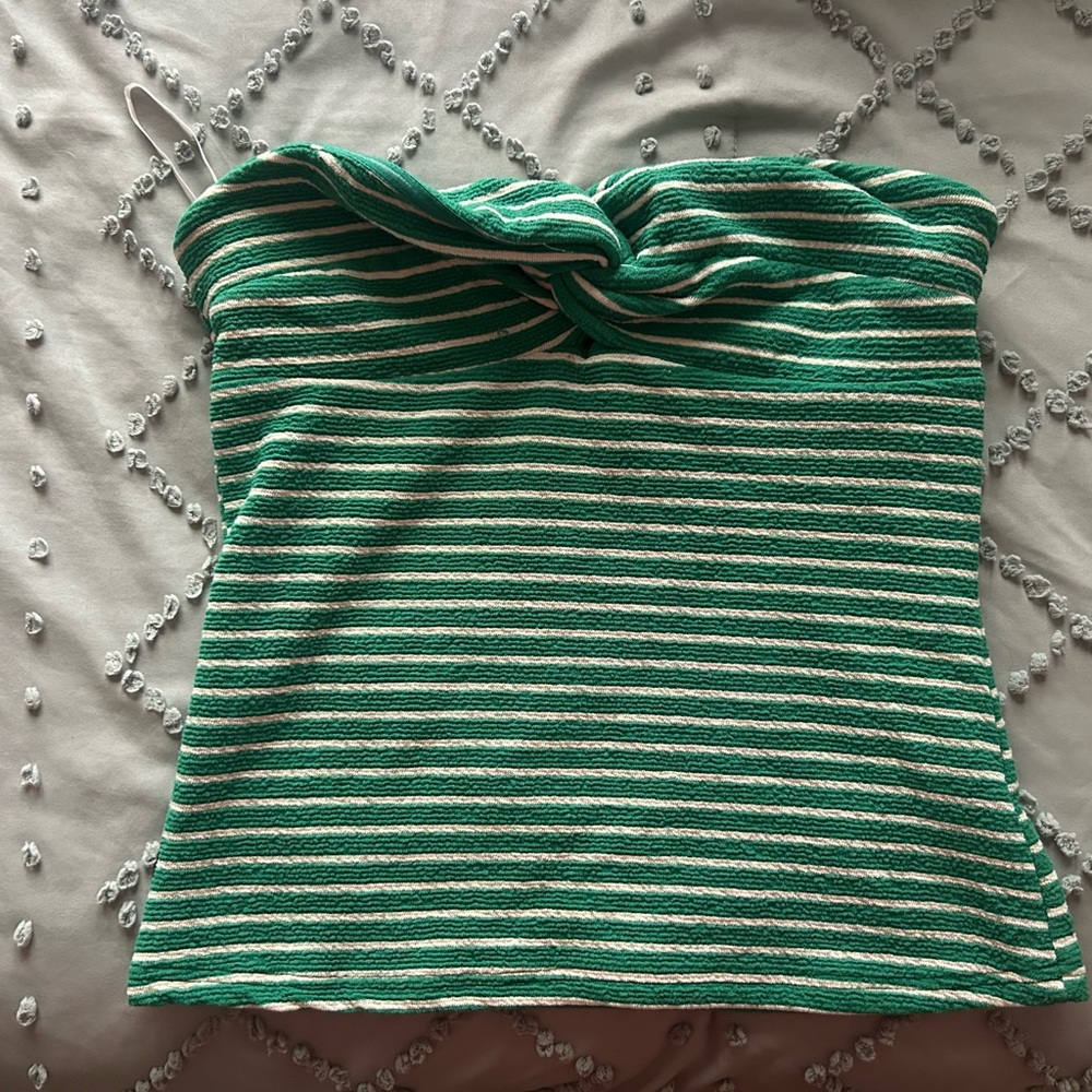 Missguided Green and White Striped Camisole